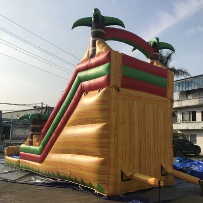 Oportunidad comercial Tamaño personalizado Árbol de palma inflable Slide único con piscina