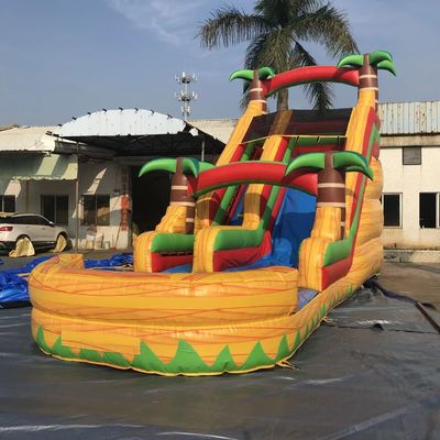 Oportunidad comercial Tamaño personalizado Árbol de palma inflable Slide único con piscina