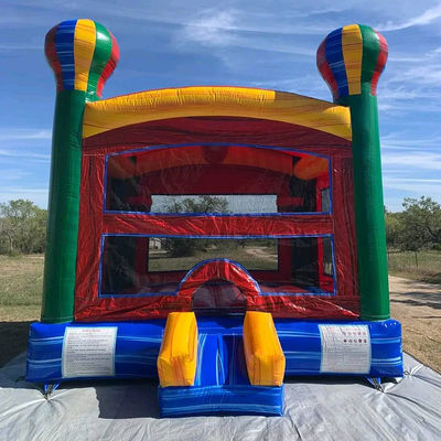 CE/EN71/EN14960 Certificado Arco iris hinchable globo aerostático de rebote Casa castillo para niños