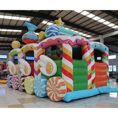 Castillo de salto inflable de PVC comercial de color personalizado para caramelo en alquiler de fiestas