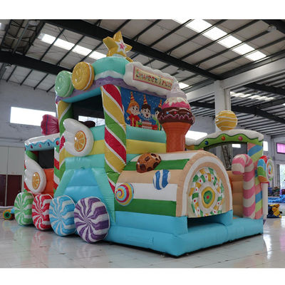 Castillo de salto inflable de PVC comercial de color personalizado para caramelo en alquiler de fiestas