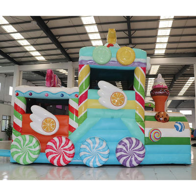 Castillo de salto inflable de PVC comercial de color personalizado para caramelo en alquiler de fiestas