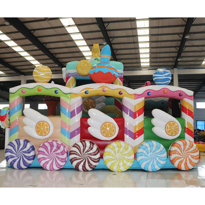 Castillo de salto inflable de PVC comercial de color personalizado para caramelo en alquiler de fiestas