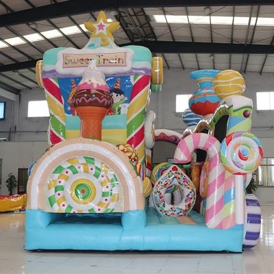 Castillo de salto inflable de PVC comercial de color personalizado para caramelo en alquiler de fiestas