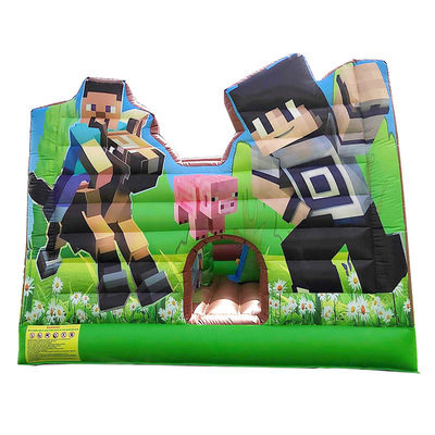 CE EN14960 Certificado Combo Inflatable Slide de Castillo para alquiler de fiestas Tema Minecraft