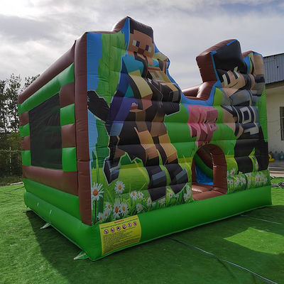 CE EN14960 Certificado Combo Inflatable Slide de Castillo para alquiler de fiestas Tema Minecraft