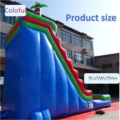 Entretenimiento familiar garantizado patio trasero tobogán de agua inflable con piscina de agua y tobogán ancho
