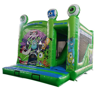 Monstruos Inc. de 18 pies portable Casa de rebote inflable con tobogán seco y pequeños obstáculos