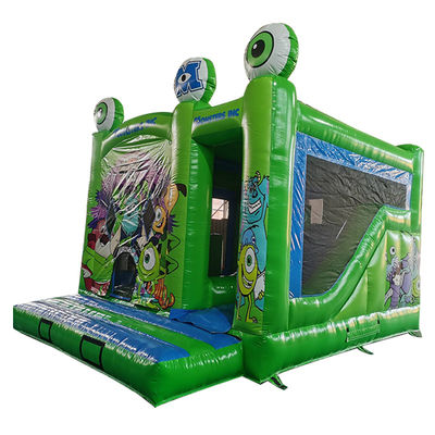 Monstruos Inc. de 18 pies portable Casa de rebote inflable con tobogán seco y pequeños obstáculos