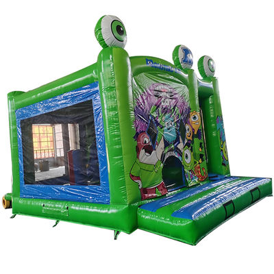 Monstruos Inc. de 18 pies portable Casa de rebote inflable con tobogán seco y pequeños obstáculos