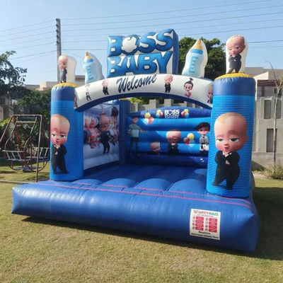 Blower Boss Baby Tema Inflable Salto Castillo Bouncer lindo azul Trampolín de dibujos animados