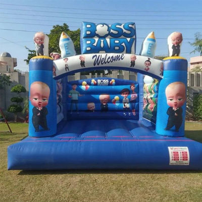 Blower Boss Baby Tema Inflable Salto Castillo Bouncer lindo azul Trampolín de dibujos animados
