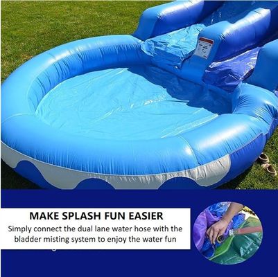 Balena Gris Inflables tobogán de agua con piscina de agua del Océano Azul y soplador incluido