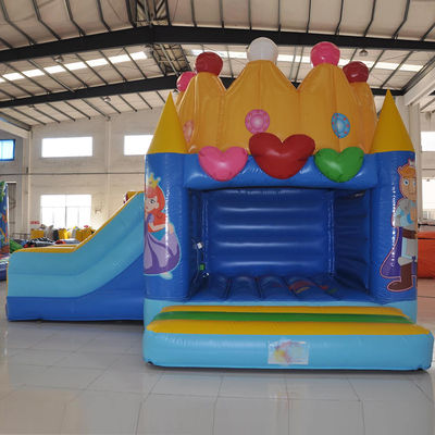 Fiesta de cumpleaños de la princesa Castillo inflable con tobogán y lonas de PVC de 0,55 mm