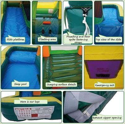 Casa de rebote de agua de PVC tropical inflable Piscina tobogán de agua Capacidad máxima 100-500 kg