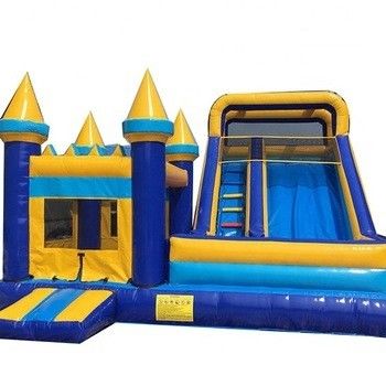 Casa de rebote de agua de PVC tropical inflable Piscina tobogán de agua Capacidad máxima 100-500 kg