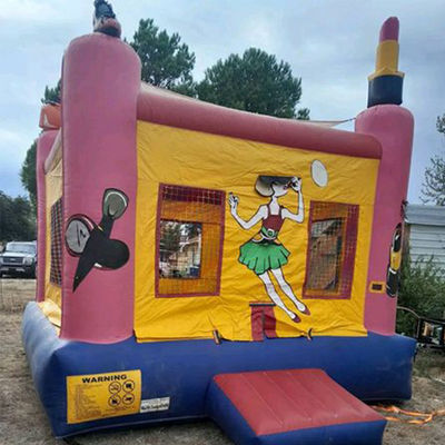 Accesorios de princesa unisex Casa de castillo rosa inflable para niños Tema de fiesta de cumpleaños