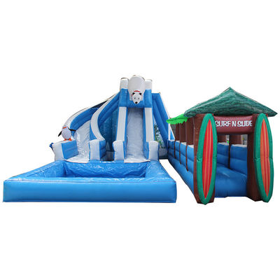 Park Polar Bear Series tobogán de agua inflable con piscina hecho de tela de Oxford