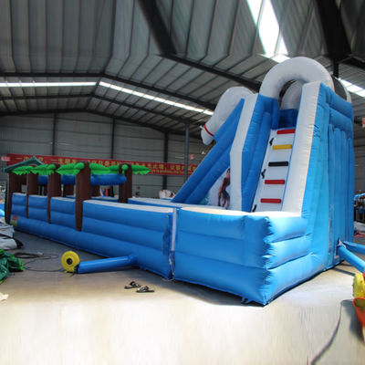Park Polar Bear Series tobogán de agua inflable con piscina hecho de tela de Oxford
