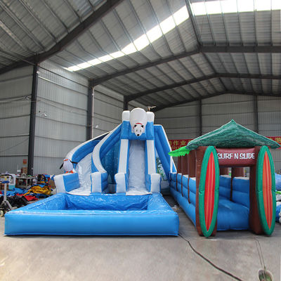 Park Polar Bear Series tobogán de agua inflable con piscina hecho de tela de Oxford