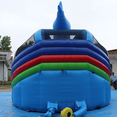 Color personalizado Popular pequeño tiburón tobogán de agua inflable con piscina