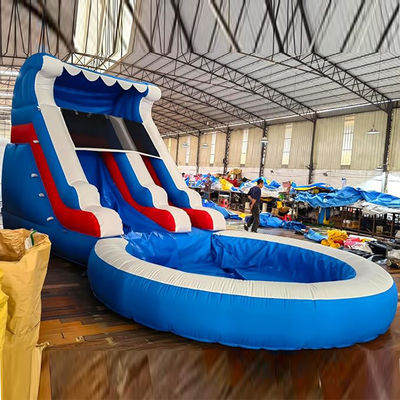 Impresión digital tobogán acuático piscina comercial de agua inflable tobogán para el jardín infantil