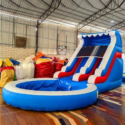 Impresión digital tobogán acuático piscina comercial de agua inflable tobogán para el jardín infantil