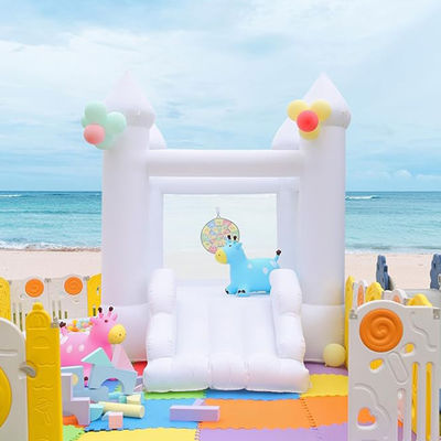 Blower incluido Bebé Casa de Salto Inflatable de PVC Decorativo Blanco para Fiesta Familiar
