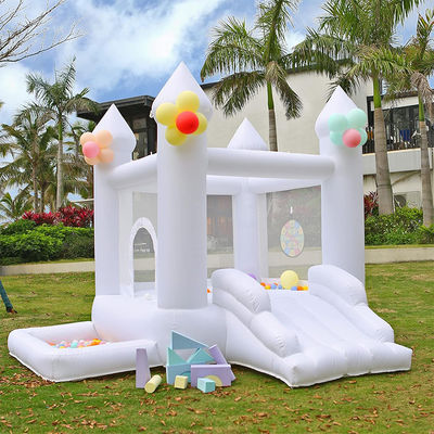 Blower incluido Bebé Casa de Salto Inflatable de PVC Decorativo Blanco para Fiesta Familiar