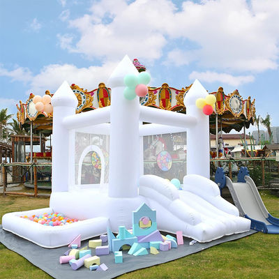 Blower incluido Bebé Casa de Salto Inflatable de PVC Decorativo Blanco para Fiesta Familiar