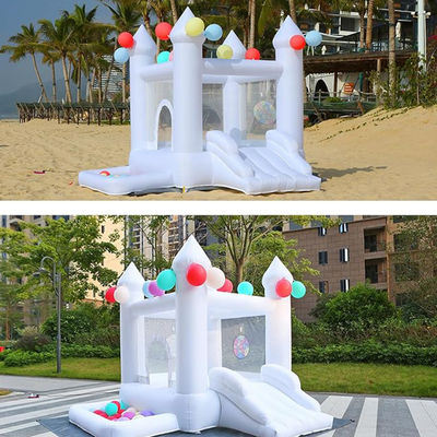 Blower incluido Bebé Casa de Salto Inflatable de PVC Decorativo Blanco para Fiesta Familiar