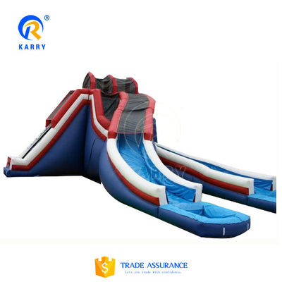 Blower incluido Refuerzo de doble capa PVC deslizamiento de agua inflable con pared de escalada