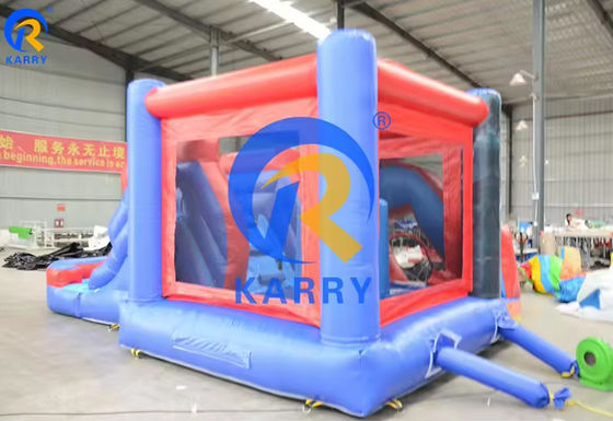 Combo de toboganes del castillo Spiderman con piscina en el parque de diversiones inflable comercial