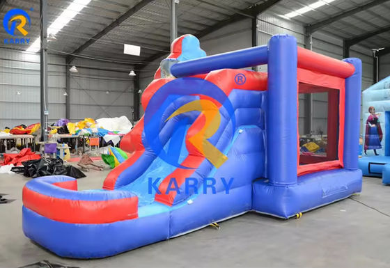 Combo de toboganes del castillo Spiderman con piscina en el parque de diversiones inflable comercial
