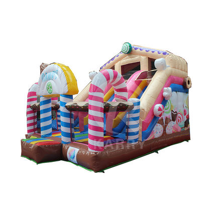 Partidista Inflable con diapositiva Commercial Candy House Conjunto de doble diapositiva