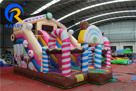 Partidista Inflable con diapositiva Commercial Candy House Conjunto de doble diapositiva