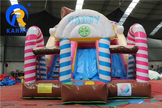 Partidista Inflable con diapositiva Commercial Candy House Conjunto de doble diapositiva