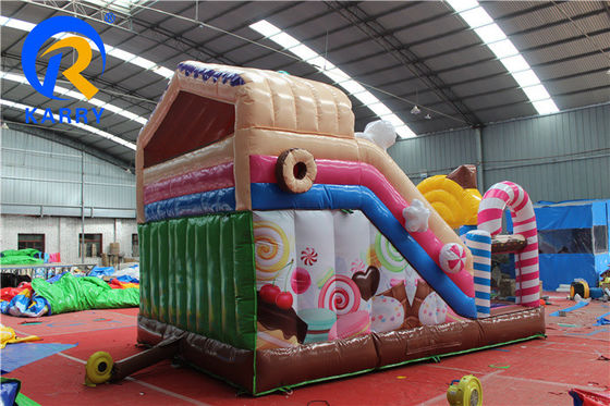 Partidista Inflable con diapositiva Commercial Candy House Conjunto de doble diapositiva