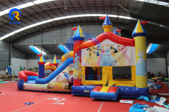 PVC Inflable Bounce House Slide de agua Combo para unisex Princesa Fiesta Jardín trasero diversión