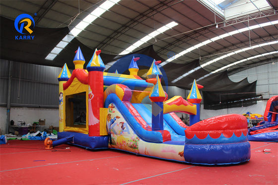 PVC Inflable Bounce House Slide de agua Combo para unisex Princesa Fiesta Jardín trasero diversión