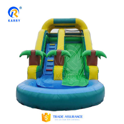 Glue incluido Gran tobogán de agua inflable personalizado para equipos de parque acuático al aire libre