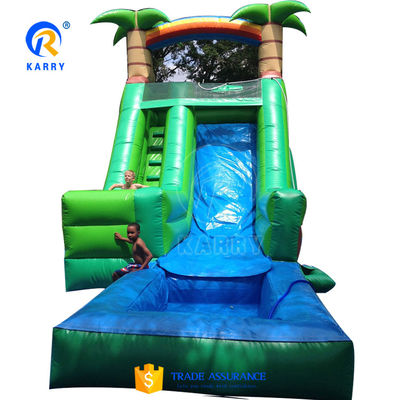 Glue incluido Gran tobogán de agua inflable personalizado para equipos de parque acuático al aire libre
