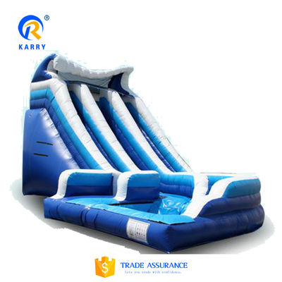 Gran tobogán de agua inflable para adultos con piscina de tamaño personalizado e impresión digital