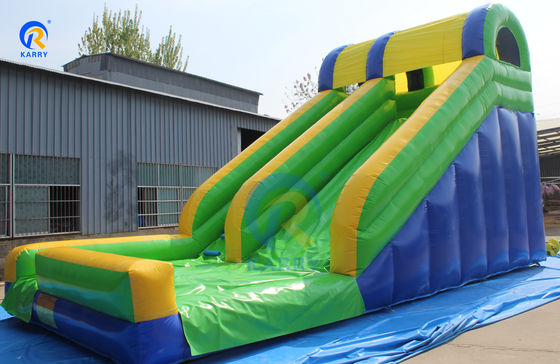 Combinación de toboganes de castillo inflable comercial personalizado con piscina y casa de rebote
