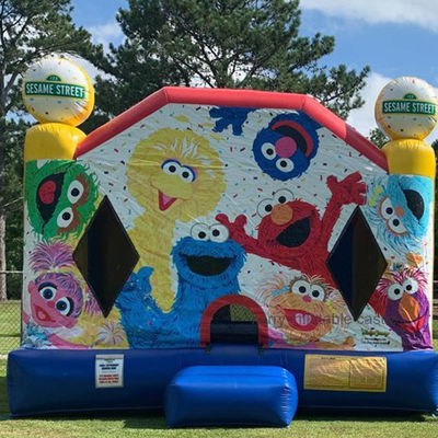 Jardín de juegos inflables 13x13 calle sésamo castillo de saltos para el entretenimiento de los niños