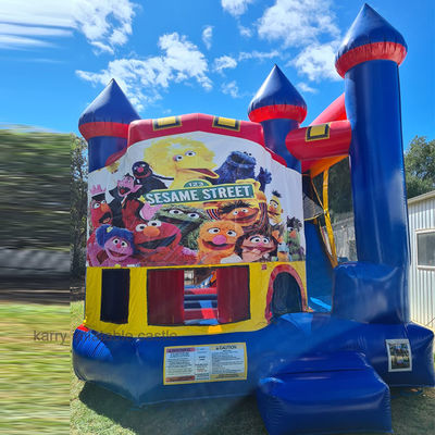 Jardín de juegos inflables 13x13 calle sésamo castillo de saltos para el entretenimiento de los niños
