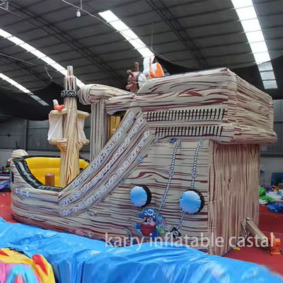 Barco pirata castillo de salto y combinación de toboganes el equipo interior más popular para el exterior