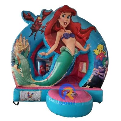 Alquiler de fiestas Esencial PVC Inflable Casa de salto con tema de sirena y soplador