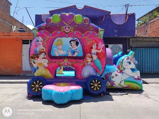 Alquiler de fiestas Esencial PVC Inflable Casa de salto con tema de sirena y soplador