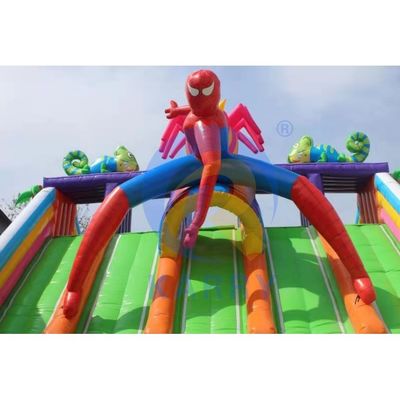 Commercial Spiderman Casa de salto Obstáculo Castillo Combo Golpeador Inflable tobogán de agua